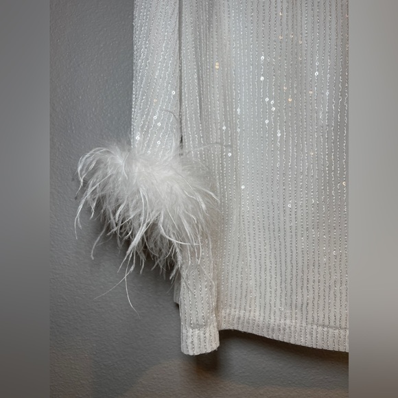 Lulu’s Marvelous Energy White Sequin Mesh Long Sleeve Mini Dress - Picture 7 of 13